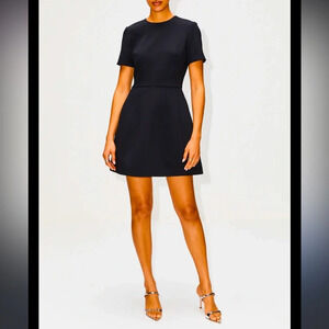 H&M dress - black classic shift short sleeve zip back NWT